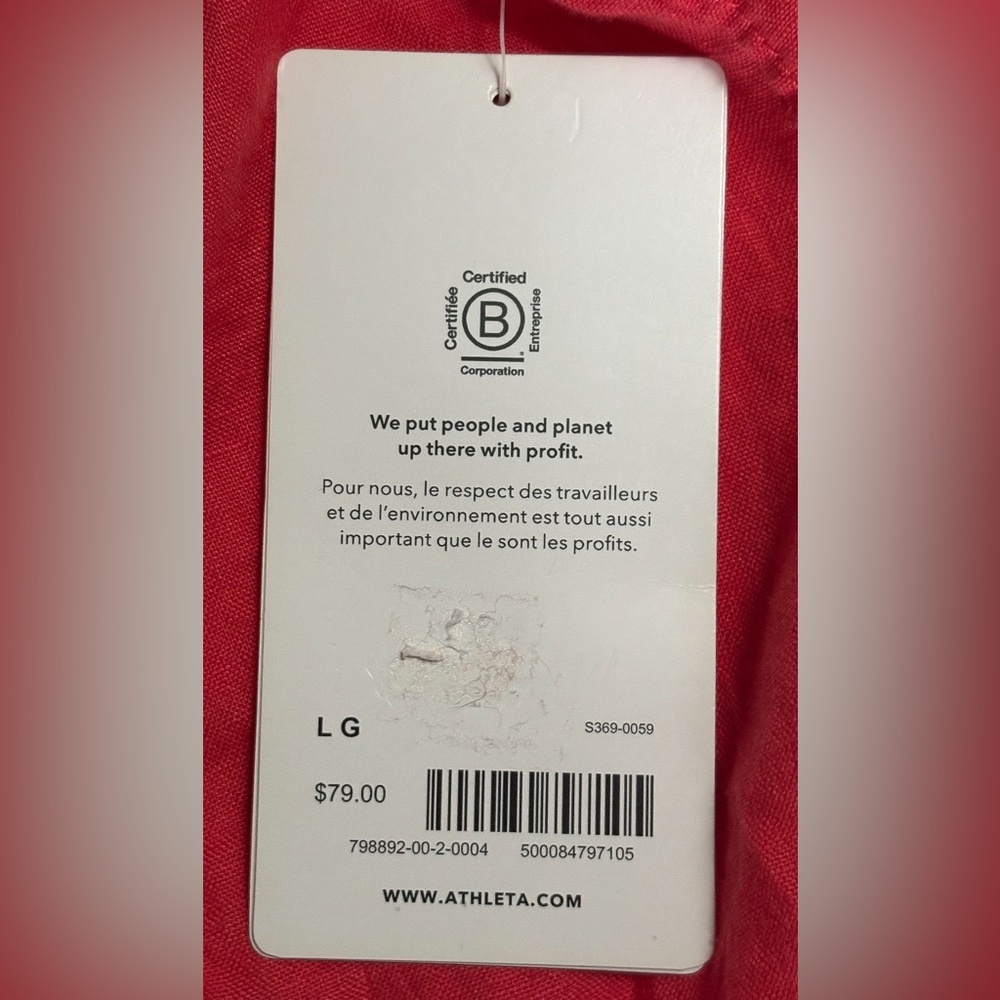 Women's Coral Wrap Linen Top - Picture 5 of 9